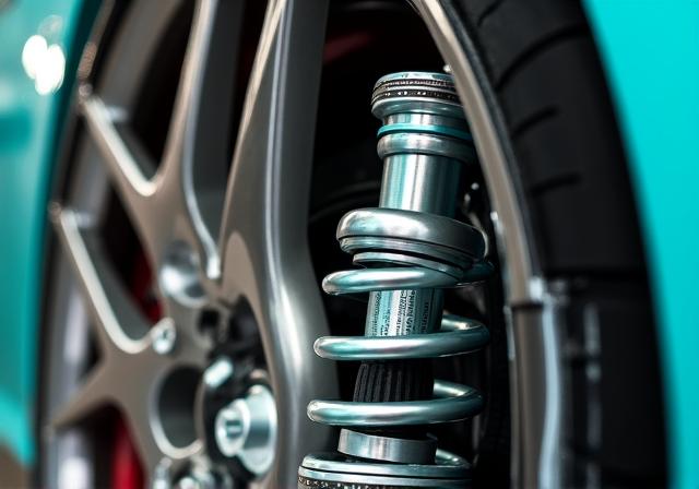 High performance coilover suspension kit installed on a vehicle